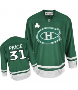 NHL Carey Price Montreal Canadiens Youth Authentic St Patty's Day Reebok Jersey - Green