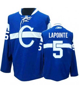 NHL Guy Lapointe Montreal Canadiens Premier Third Reebok Jersey - Blue