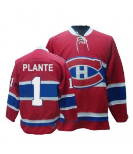NHL Jacques Plante Montreal Canadiens Authentic Throwback CCM Jersey - Red