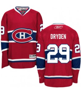 NHL Ken Dryden Montreal Canadiens Authentic Home Reebok Jersey - Red