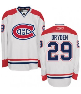NHL Ken Dryden Montreal Canadiens Authentic Away Reebok Jersey - White