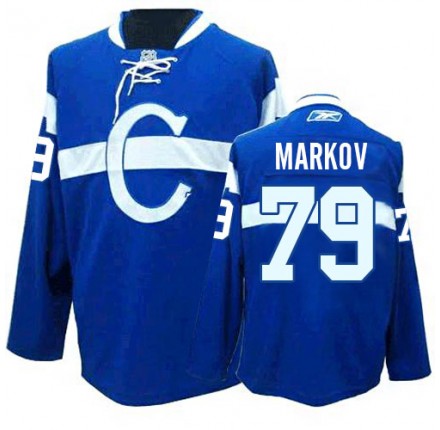 NHL Andrei Markov Montreal Canadiens Authentic Third Reebok Jersey - Blue
