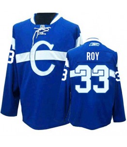 NHL Patrick Roy Montreal Canadiens Authentic Third Reebok Jersey - Blue